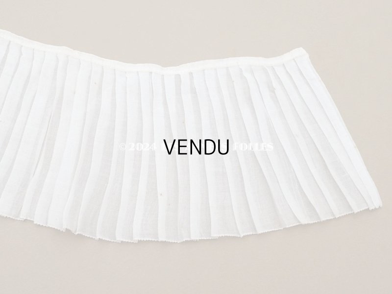 画像9: アンティーク  幅広 プリーツリボン オーガンジー オフホワイト 12.2~12.5cm幅