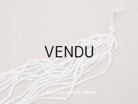 アンティーク スフレビーズ  透明 シャンデリアのクリスタルカラー 3×14mm  約230~320ピース　ライン入り 吹きガラス製ビーズ