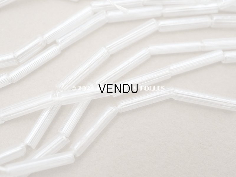 画像2: アンティーク スフレビーズ  透明 シャンデリアのクリスタルカラー 3×14mm  約230~320ピース　ライン入り 吹きガラス製ビーズ