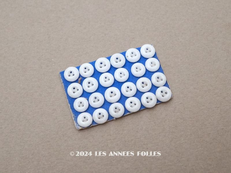 画像1: アンティーク ドール用 極小 6mm ガラスボタン ホワイト 6ピースのセット