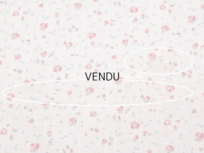 画像4: アンティーク 小さな薔薇模様 薄手のコットンファブリック 98×76cm