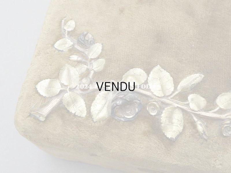 画像5: 19世紀末 アンティーク 裁縫箱&ジュエリーボックス　カーキ ベルベット＆シルククッション