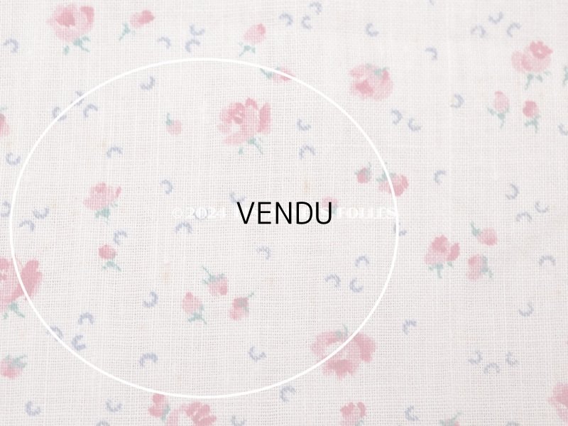 画像7: アンティーク 小さな薔薇模様 薄手のコットンファブリック 98×76cm