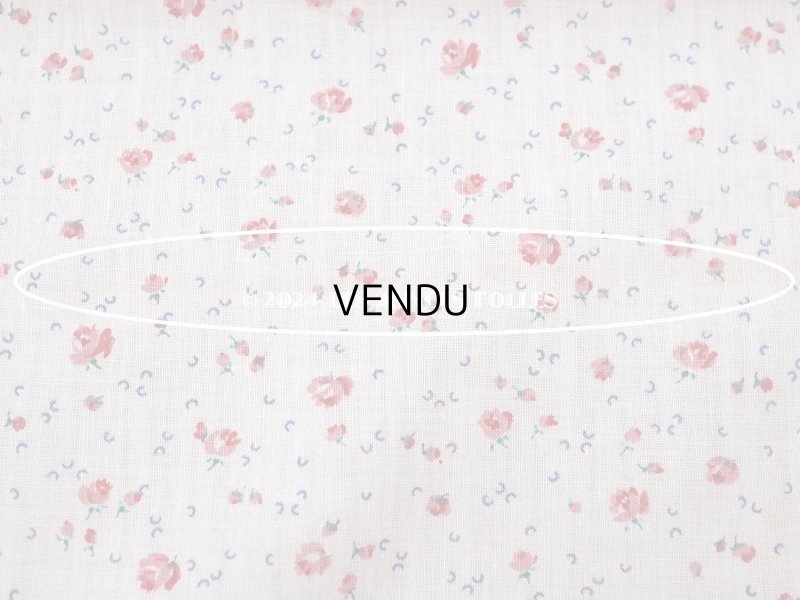 画像6: アンティーク 小さな薔薇模様 薄手のコットンファブリック 98×76cm