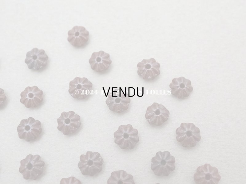 画像4: アンティーク ガラスビーズ 花型 ブラウン 6mm 40ピースのセット