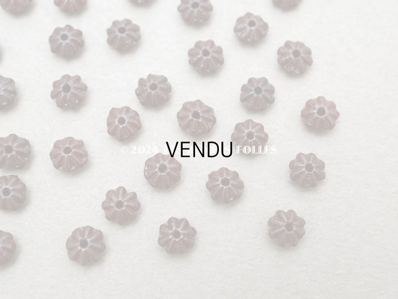 画像5: アンティーク ガラスビーズ 花型 ブラウン 6mm 40ピースのセット