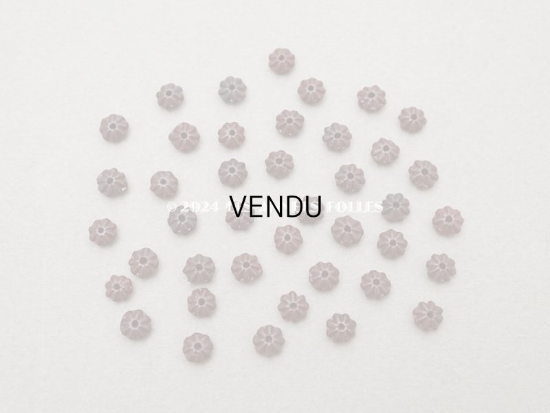 画像3: アンティーク ガラスビーズ 花型 ブラウン 6mm 40ピースのセット