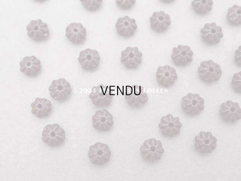 画像6: アンティーク ガラスビーズ 花型 ブラウン 6mm 40ピースのセット