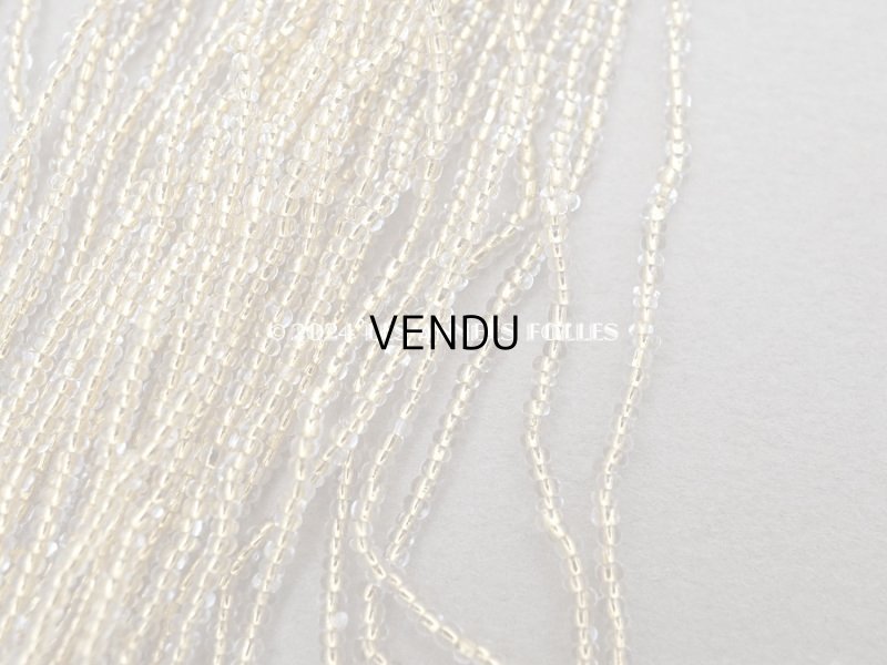 画像7: アンティーク シードビーズ ガラス製 クリア＆イエローゴールド 