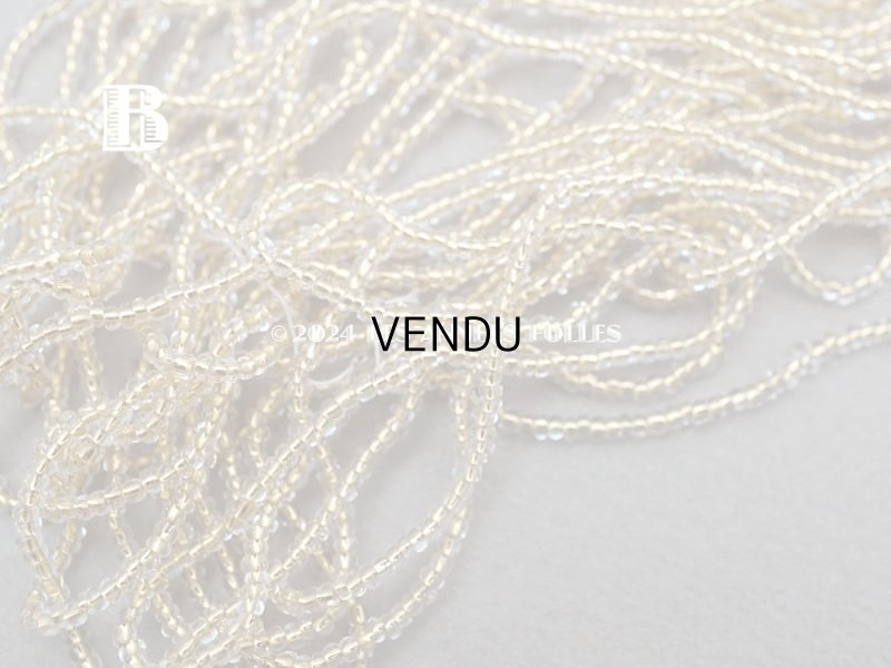 画像6: アンティーク シードビーズ ガラス製 クリア＆イエローゴールド 