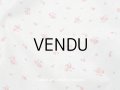 アンティーク 薔薇模様 薄手のコットンファブリック パウダーブルー 100×81cm