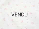 アンティーク 薔薇模様 薄手のコットンファブリック パウダーブルー 100×81cm
