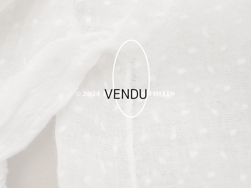 画像14: 1900年頃 アンティーク ドール用ドレス　ドット刺繍のコットンファブリック