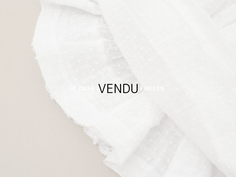 画像18: 1900年頃 アンティーク ドール用ドレス　ドット刺繍のコットンファブリック