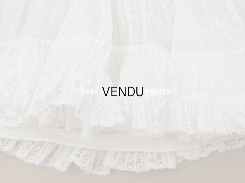 画像10: 1900年頃 アンティーク ドール用ドレス　ドット刺繍のコットンファブリック