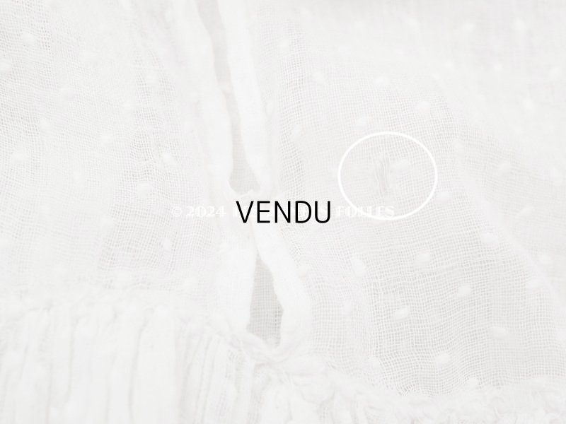 画像12: 1900年頃 アンティーク ドール用ドレス　ドット刺繍のコットンファブリック