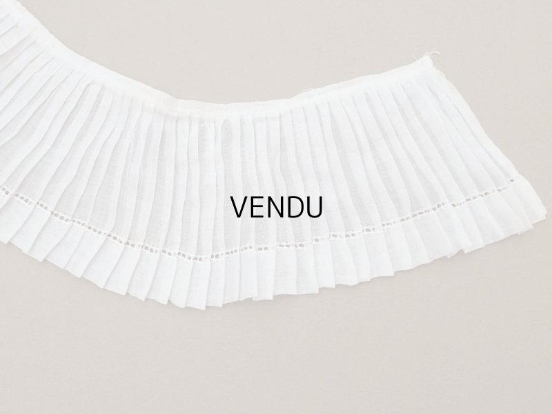 画像5: アンティーク プリーツリボン 2点セット コットンオーガンジー オフホワイト 92cm