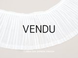 アンティーク  幅広　プリーツリボン コットンオーガンジー オフホワイト 約16cm幅