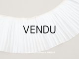 アンティーク  幅広　プリーツリボン コットンオーガンジー オフホワイト 39cm 約12.5cm幅