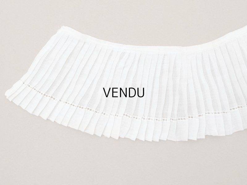 画像3: アンティーク プリーツリボン 2点セット コットンオーガンジー オフホワイト 92cm