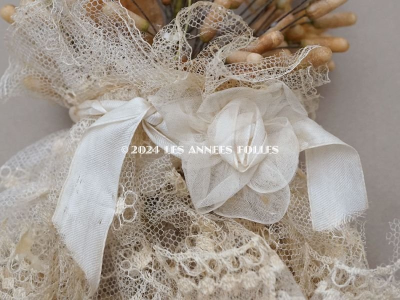 画像6: 1900年頃 アンティーク ワックスフラワーのブーケ ウェディングブーケ  結婚式 ティアラ