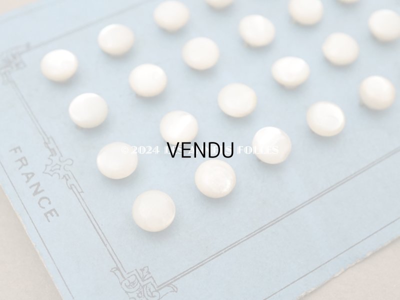 画像5: アンティーク マザーオブパール製 フラット 極小 ボタン 6.5mm パールホワイト  24ピース シェルボタン