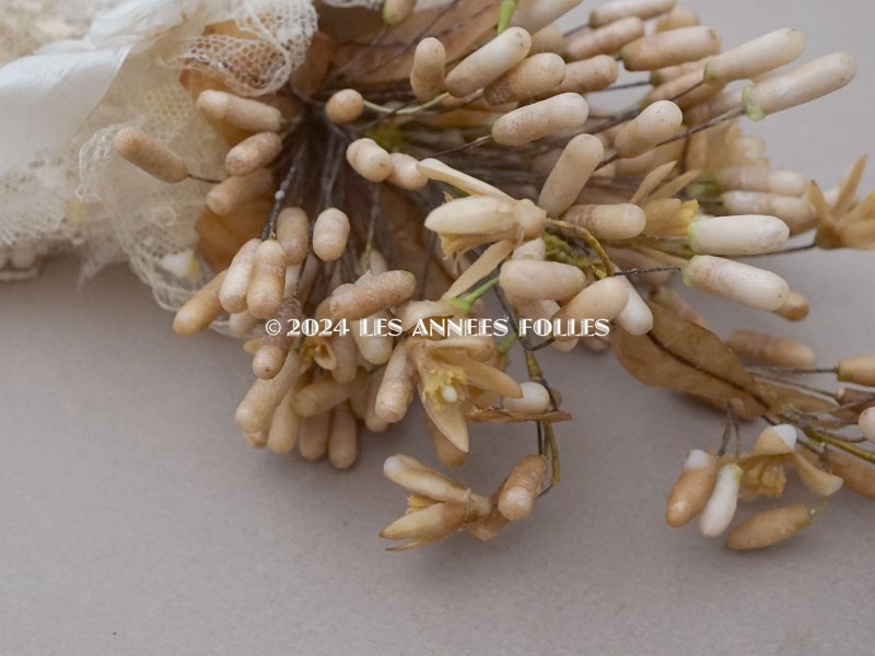 画像4: 1900年頃 アンティーク ワックスフラワーのブーケ ウェディングブーケ  結婚式 ティアラ