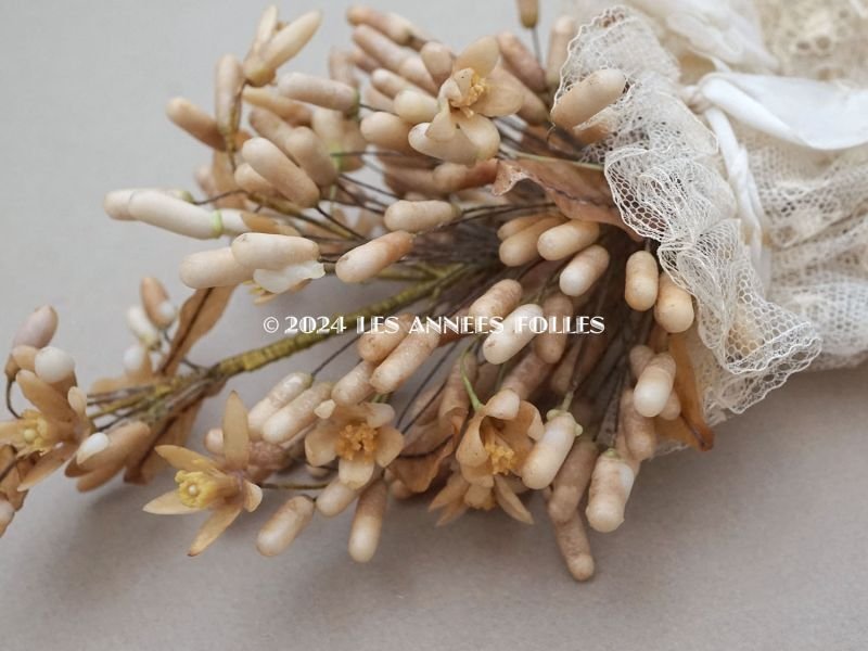 画像3: 1900年頃 アンティーク ワックスフラワーのブーケ ウェディングブーケ  結婚式 ティアラ