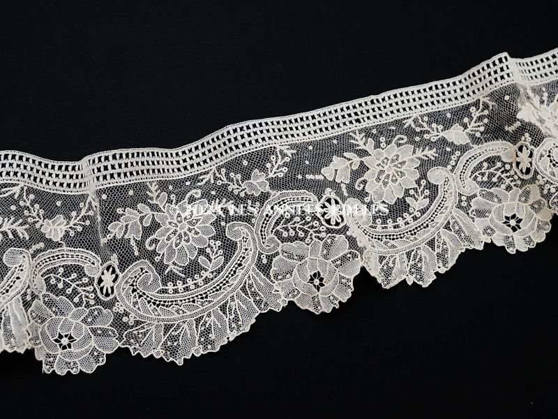 画像3: 19世紀末 アンティーク ニードルレース ポワンドガーズのボーダー　9cm幅【ポワン・ド・ガーズ】 