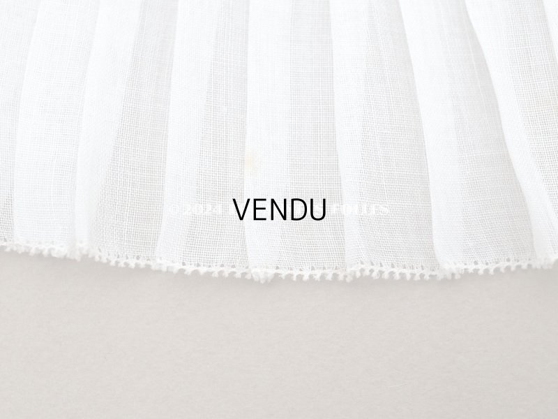 画像4: アンティーク  幅広 プリーツリボン オーガンジー オフホワイト 12cm幅