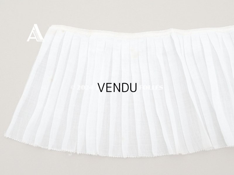 画像5: アンティーク  幅広 プリーツリボン オーガンジー オフホワイト 12cm幅