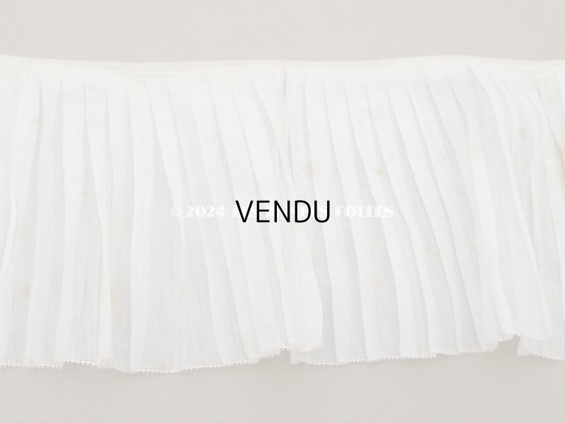 画像14: アンティーク  幅広 プリーツリボン オーガンジー オフホワイト 12cm幅