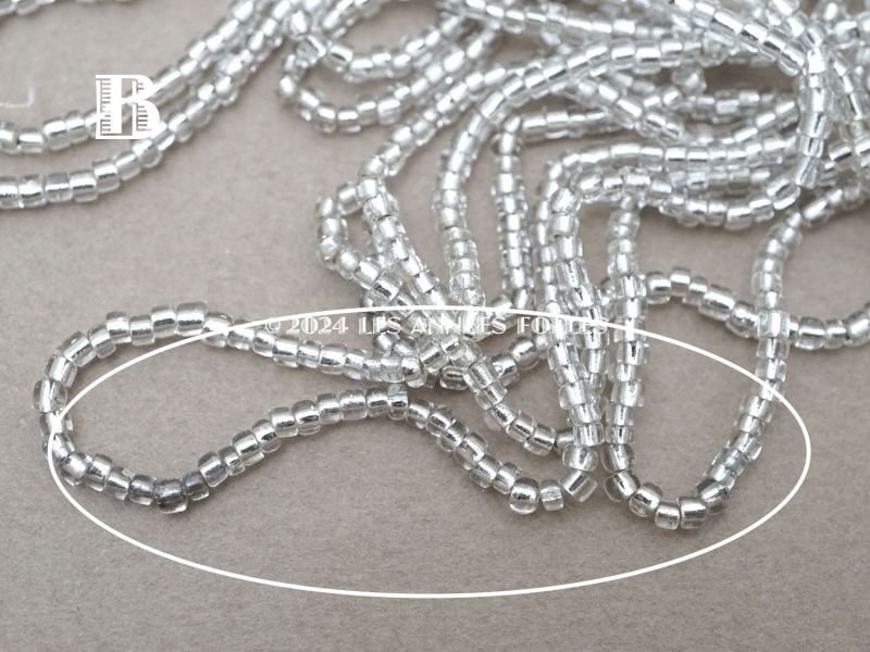 画像6: *蚤の市*シードビーズ ガラス製 クリア&シルバー 1cm=6.5粒 アンティーク