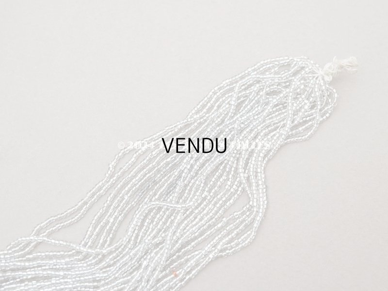 画像3: アンティーク シードビーズ ガラス製 クリア＆シルバー 28g 1cm=9粒