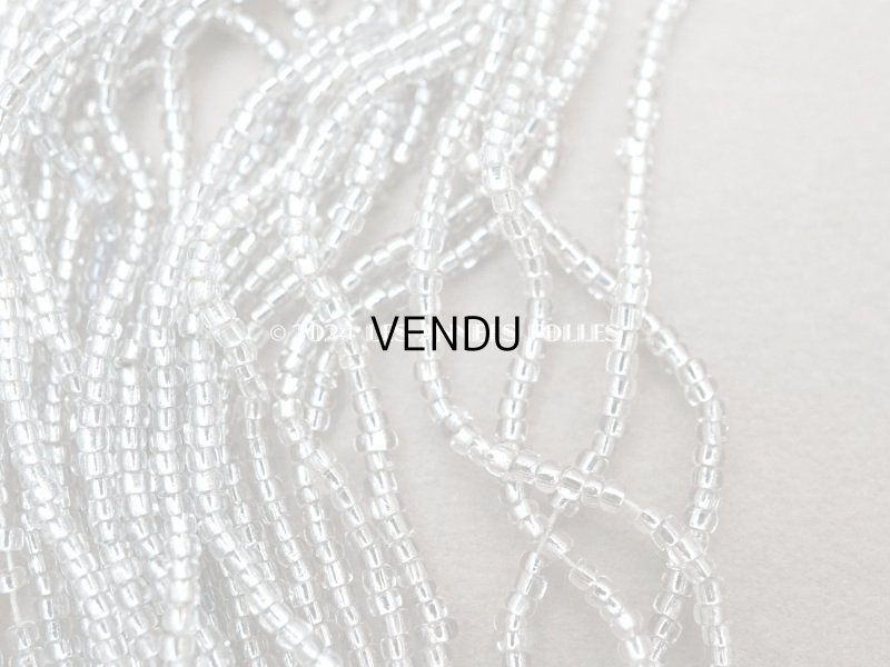 画像5: アンティーク シードビーズ ガラス製 クリア＆シルバー 28g 1cm=9粒