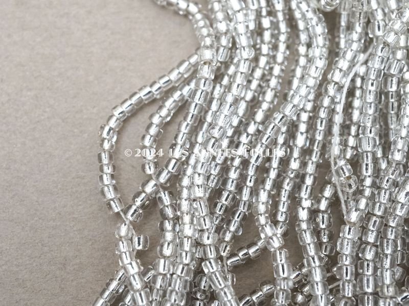 画像4: *蚤の市*シードビーズ ガラス製 クリア&シルバー 1cm=6.5粒 アンティーク