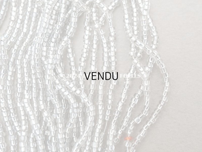 画像6: アンティーク シードビーズ ガラス製 クリア＆シルバー 28g 1cm=9粒