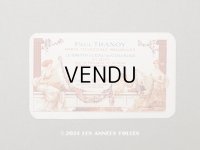 1922年 アンティーク パフュームカード 薔薇のガーランド LE SAVON A L'EAU DE COLOGNE - PAUL TRANOY PARIS - 