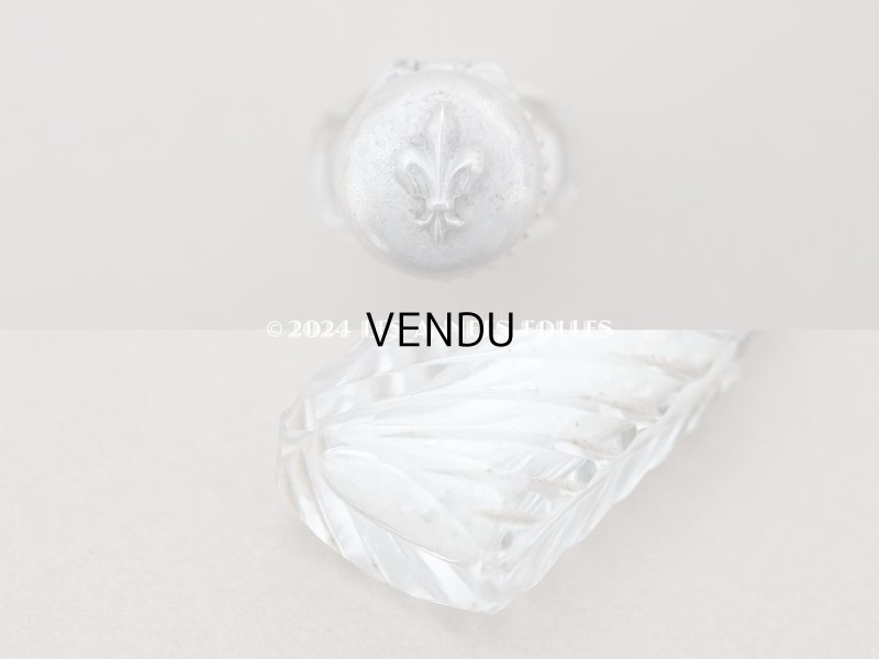 画像5: アンティーク 百合の紋章 気付け薬の小瓶 クリスタル製