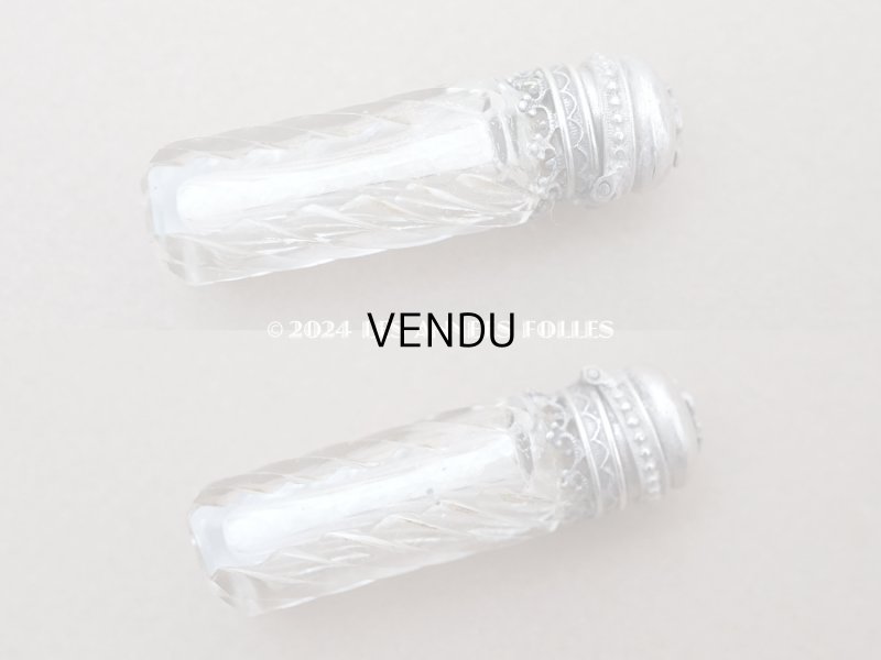 画像4: アンティーク 百合の紋章 気付け薬の小瓶 クリスタル製