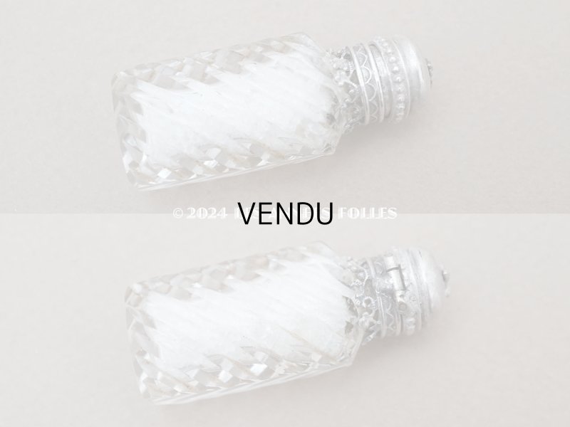 画像3: アンティーク 百合の紋章 気付け薬の小瓶 クリスタル製