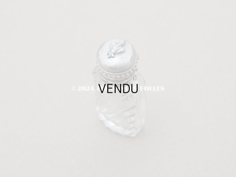 画像7: アンティーク 百合の紋章 気付け薬の小瓶 クリスタル製