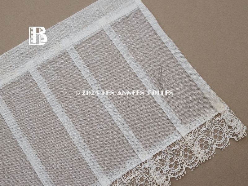 画像10: 1900年頃 アンティーク 幅広 ドレスの裾  プリーツ入り レース付き 幅15.6cm コットンオーガンジー