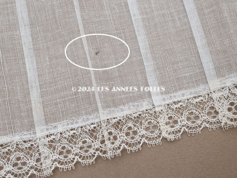 画像12: 1900年頃 アンティーク 幅広 ドレスの裾  プリーツ入り レース付き 幅15.6cm コットンオーガンジー