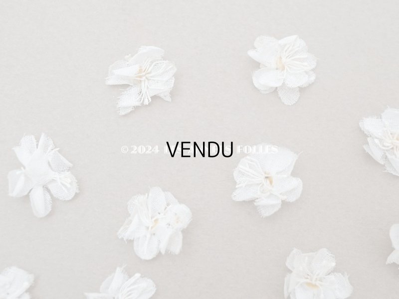 画像5: アンティーク 小さな布花 20ピースのセット　1.5cm オフホワイト