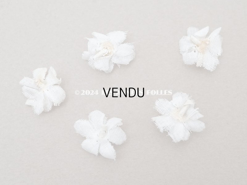 画像7: アンティーク 小さな布花 20ピースのセット　1.5cm オフホワイト
