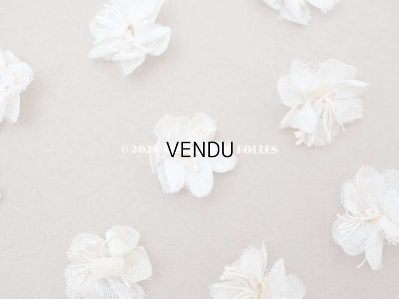 画像6: アンティーク 小さな布花 20ピースのセット　1.5cm オフホワイト