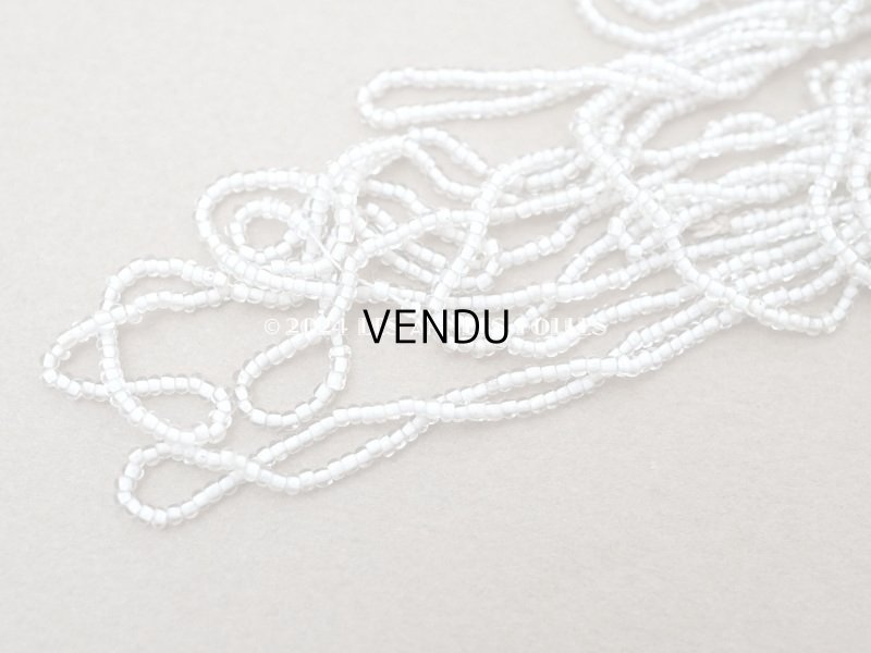 画像3: アンティーク シードビーズ ガラス製 クリア&ホワイト 15g