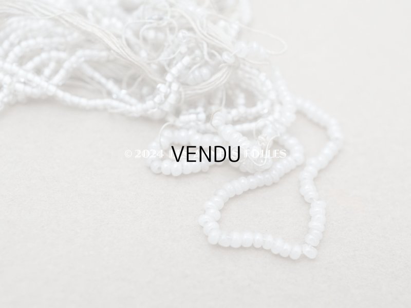 画像6: アンティーク シードビーズ ガラス製 クリア&ホワイト 15g