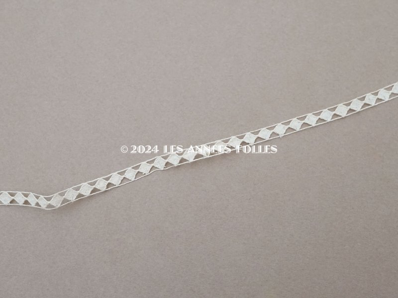 画像3: 19世紀末 アンティーク  手編みのダイヤ柄 レース 